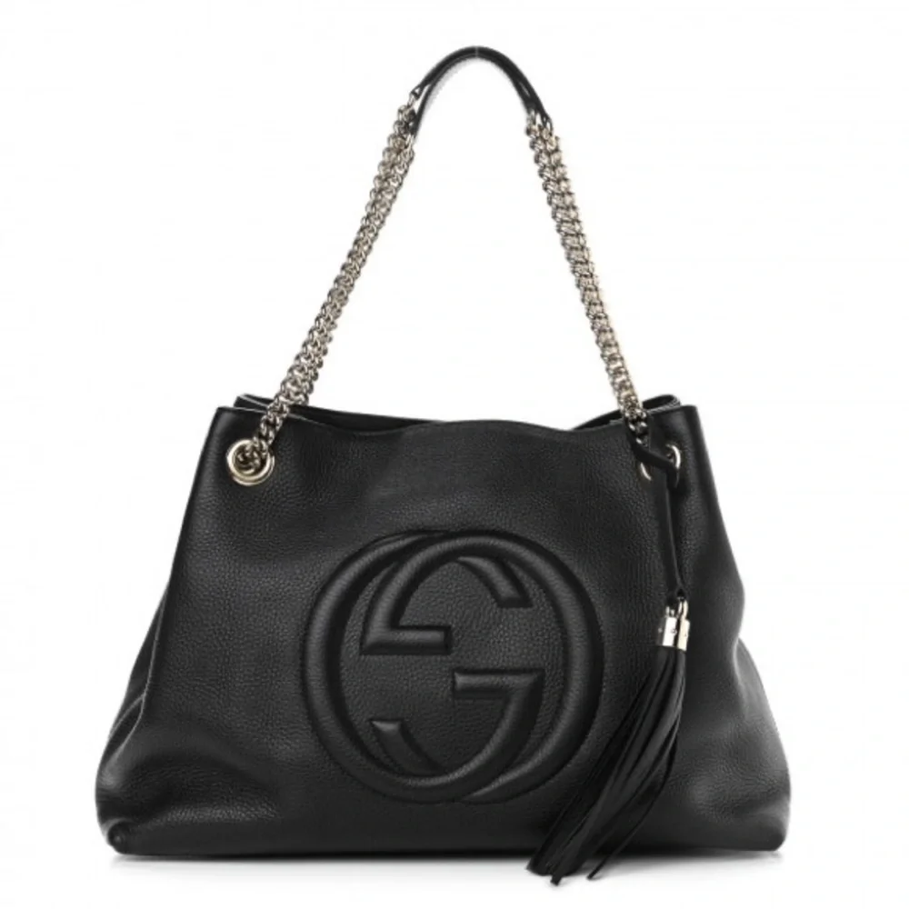 Gucci Soho Pebbled Leather Chain Tote. - Picture 9 of 11